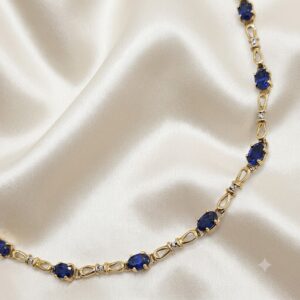9ct Gold Sapphire Tennis Bracelet