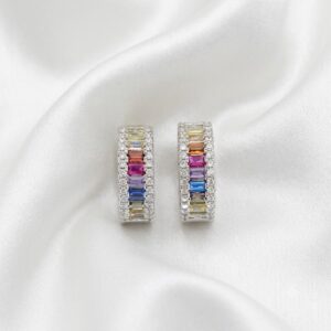 Sterling Silver Tutti Frutti Huggie