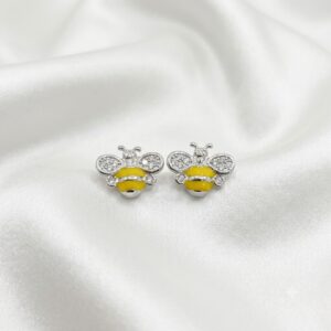Sterling Silver Cubic Bee Earring