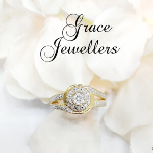 9ct two tone Diamond Cluster Ring