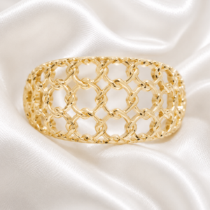 9ct Gold Filagree Broad Ring