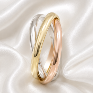 9ct Gold Tricolour Russian Wedding Ring