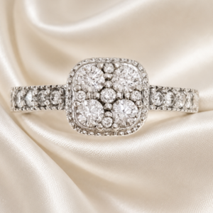 18ct White Gold Diamond Cluster Ring