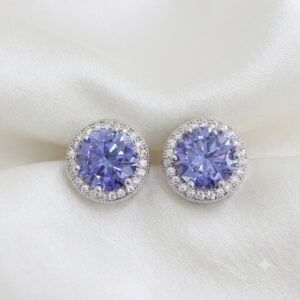 Sterling Silver Blue cubic Round