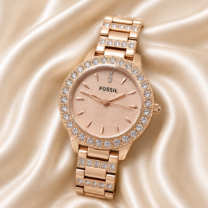 Fossil Ladies Rose gold cz Encrusted Watch