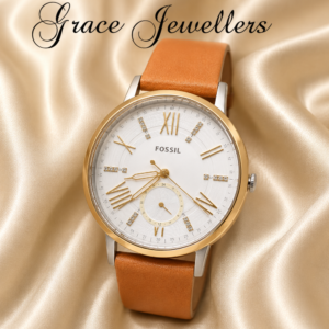 Fossil Tan white dial Watch