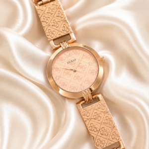 Guess Rose Gold Engraved Bangle Watch
