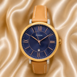 Fossil Tan Leather blue Dial watch