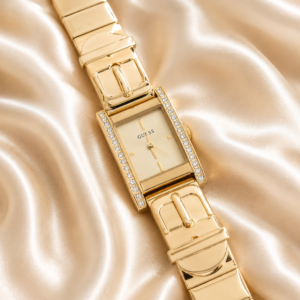 Guess Ladies G/P Rectangle cz Bangle