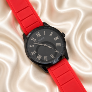 Guess Gents Red Resin blk Dial Watch