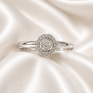 9ct White Gold Natural Diamond round Cluster