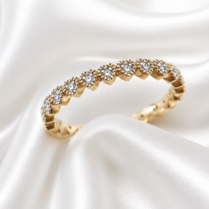 9ct Gold Natural Diamond Heart Eternity Ring