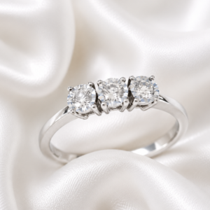 9ct White Gold Trinity Natural Diamond ring