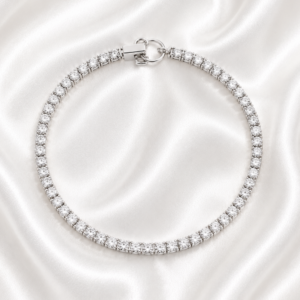 9ct White Gold Natural Diamond Tennis bracelet