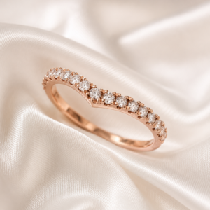 9ct Rose Gold lab Diamond Wishbone ring