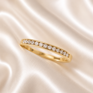 9ct Gold cubic channel ring