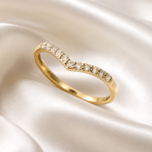 9ct Gold Lab Diamond wishbone ring