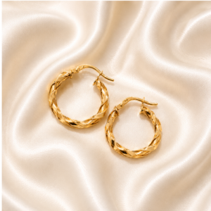 9ct Gold Twist small Hoop