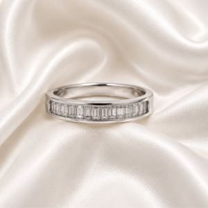 9ct White Gold Baguette Natural Diamond eternity Band