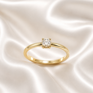 9ct Gold Natural Solitaire 0.25ct Diamond Ring
