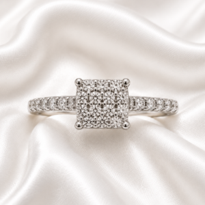 9ct White Gold Diamond Cluster Ring