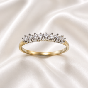 9ct Gold Cubic Claw Eternity Ring
