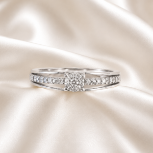 9ct White Gold Diamond Natural Cluster Ring