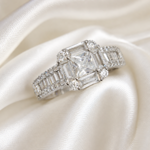 Sterling silver Baguette cubic ring