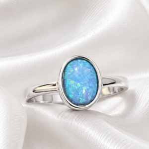 Sterling Silver Blue Opal Ring